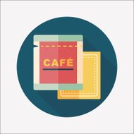 coffee bag flat icon with long shadow eps10 N44