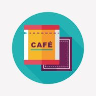 coffee bag flat icon with long shadow eps10 N45