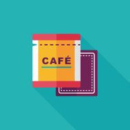 coffee bag flat icon with long shadow eps10 N47