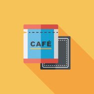 coffee bag flat icon with long shadow eps10 N48