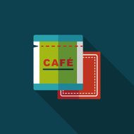 coffee bag flat icon with long shadow eps10 N49
