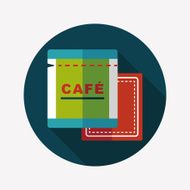coffee bag flat icon with long shadow eps10 N51