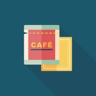 coffee bag flat icon with long shadow eps10 N52