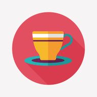 coffee cup flat icon with long shadow eps10 N14