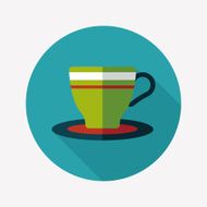 coffee cup flat icon with long shadow eps10 N15