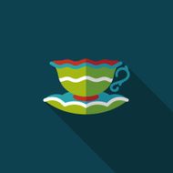 coffee cup flat icon with long shadow eps10 N16