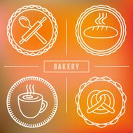 Vector bakery and pastry emblems icons
