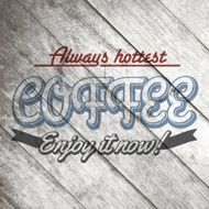 Vintage retro coffee vector labels on the old wood texture N8