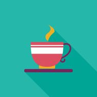 coffee flat icon with long shadow N17