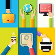 Business hands icons N4