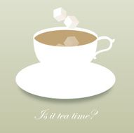 traditional British cup saucer beverage illustration