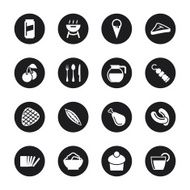 Eating Icons Set 3 - Black Circle Series