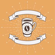 Hand drawn background with coffee mug N2