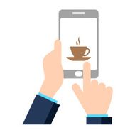 Hands holding a smart phone - VECTOR