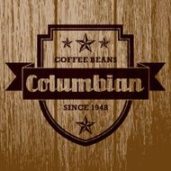 Vintage Coffee Label on Aged Wood N12
