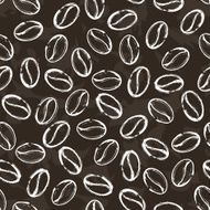 Chalk seamless coffee beans pattern Grunge background