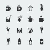 Vector beverages mini icons set