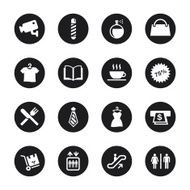 Shopping Mall Icons - Black Circle Series