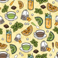 Tea seamless pattern N3
