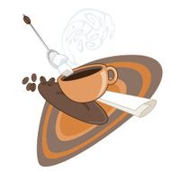 Coffee beans sugar spoon napkin placemat graphic dynamic fun logo