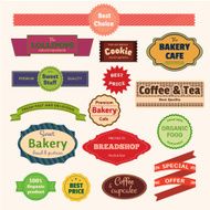 Set of bakery labels ribbons and cards for your design