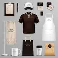 Restaurant cafe corporate identity icons set N2