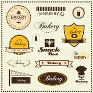 set of bakery badges and labels