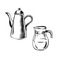 Porcelain and glass coffee pots