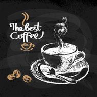 Hand drawn sketch vintage coffee background Vector illustration N8