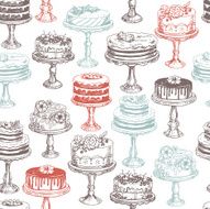 Cakes seamless pattern Vector illustration N2