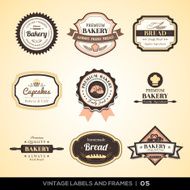 Vintage bakery logo labels and frames