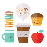 Coffee tea apple cupcake macaroon