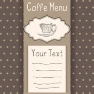 Coffe menu card
