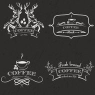 Set of vintage retro coffee logo badges and labels Vector