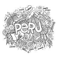 Peru hand lettering and doodles elements background N4