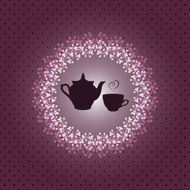 Invitation card with teapot and cup