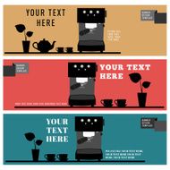 Banner design template Coffee Shop Cafe icon elements
