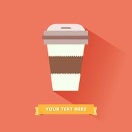 Coffee cup take away icon Cafe logo concept