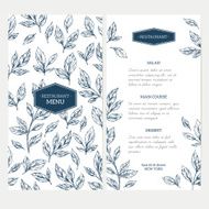 Hand drawn herb restaurant menu Vector illustration N3