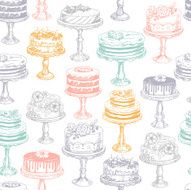 Cakes seamless pattern Vector illustration N3