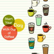Seamless pattern with cups of coffee N3