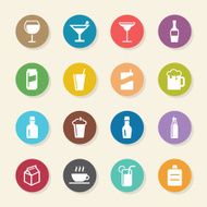 Beverage Icons Set 3 - Color Circle Series