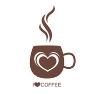 Coffee cup with heart vector