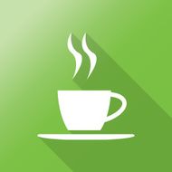 coffee cup flat icon with long shadow N2