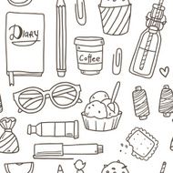 Pattern with girl elements