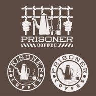 prisoner coffee concept vector design template N2