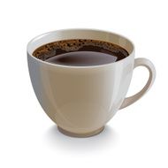 Isolated realistic white coffe cup