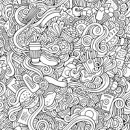 Seamless doodles abstract fast food pattern N4