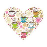 Heart with cups