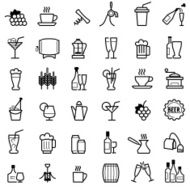 beverages line icons